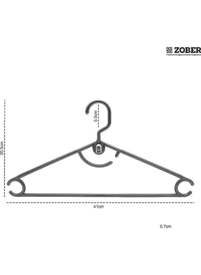 ZOBER Standard White Plastic Hangers Pack Of 50 With Strap Hooks, Durable & Slim, Light-Weight For Shirts, Pants, Dresses Hangs Upto 5.5 Lbs  - Image 3