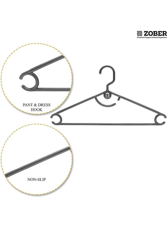 ZOBER Standard White Plastic Hangers Pack Of 50 With Strap Hooks, Durable & Slim, Light-Weight For Shirts, Pants, Dresses Hangs Upto 5.5 Lbs  - Image 5