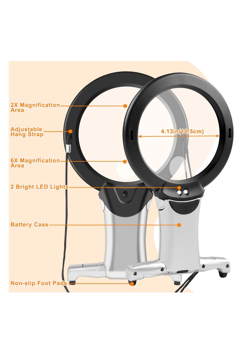 SYOSI - Magnifying Glass for Reading, Hands Free Chest Rest LED Magnifier with LED Light for Reading, Sewing, Cross Stitch and Close Work - Image 1