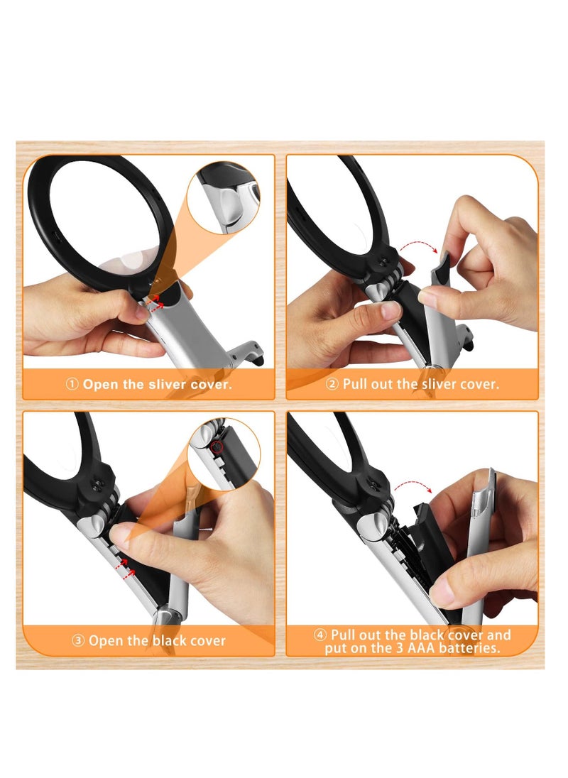 SYOSI - Magnifying Glass for Reading, Hands Free Chest Rest LED Magnifier with LED Light for Reading, Sewing, Cross Stitch and Close Work - Image 1