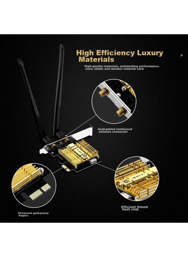 Edup Ax210 Wireless Network Adapter, Wifi 6 Dual-Band Gigabit Pci-E Wireless Network Card, Desktop-Specific 5374M Bluetooth 5.3 Two-In Wireless Wifi Receiver Ax210Gs - Image 3