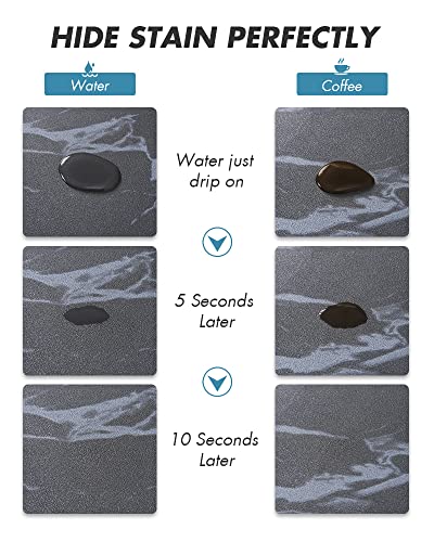 AMOAMI-Coffee Mat Hide Stain Rubber Backed Absorbent Dish Drying Mat for Kitchen Counter-Coffee Bar Accessories Fit Under Maker Machine Pot Espresso Machine Dish Rack 16"x24" - Image 2