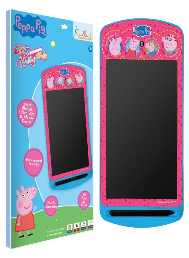 Kriiddaank Peppa Pig LCD Tablet, 10.5 Inch Drawing Pad & Tablet for Kids, Rewritable LCD Board, Toddler Travel Slate for Boys & Girls, Birthday Gift for 3 4 5 6 7 8 9 Year, Peppa Theme Color - Image 1