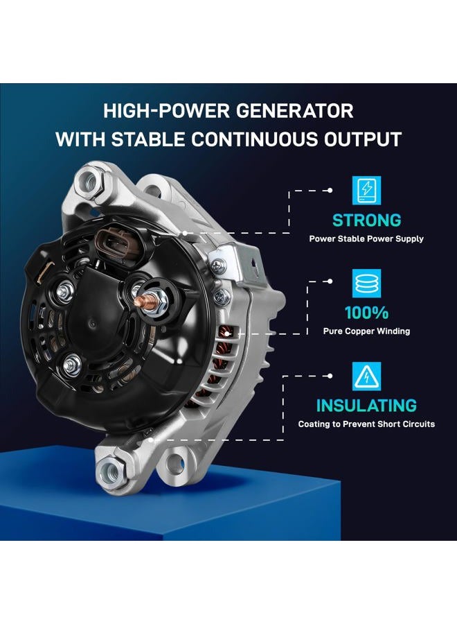 BDELI New Alternator Fit for Hyundai 19-20 Santa Fe, 17-18 Santa Fe Sport, 15-19 Sonata, Fit for Kia 16-20 Optima, 15-20 Sorento, 17-21 Sportage, 2.0L 2.4L L4, 11953 37300-2G061 - Image 4