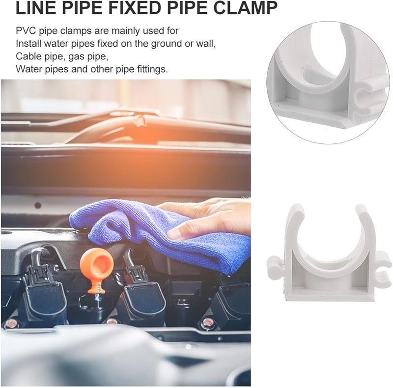 White Plastic Pipe Clips Clamp For Plumbing Gas Water Line Support Rust Resistant - Image 4