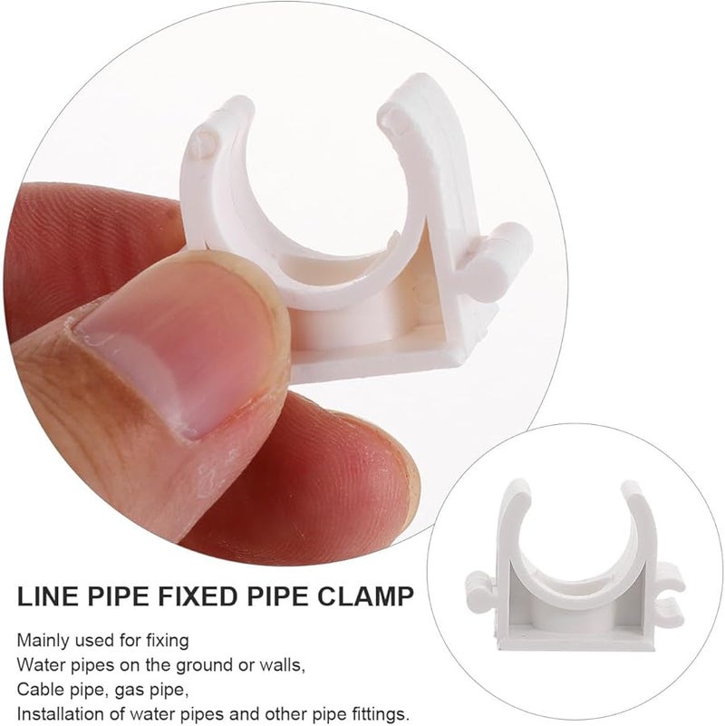 White Plastic Pipe Clips Clamp For Plumbing Gas Water Line Support Rust Resistant - Image 3