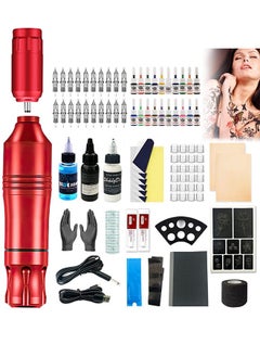 Tattoo Kit Tattoo Pen Kit, Rotary Tattoo Machine Pen Kit, Complete Tattoo Kit with 20Pcs Cartridge Needles Tattoo Supplies Tattoo Machine Kit for Beginners,Black