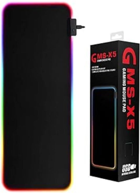 GMS-X5 RGB Gaming Mouse Pad 10 Lighting Modes Oversized Glowing Led Extended Mouse Pad Non-Slip Rubber Keyboard Mat 80cmx30cm