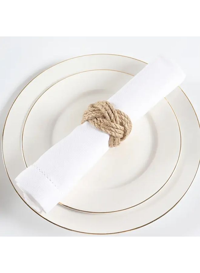 6 Pieces Handmade Jute Napkin Rings Brown Rope Napkin Holders For Table Decor Creative Tableware Accessories Universal Size Suitable For Thanksgiving Christmas Beach Party Wedding New Year - Image 2