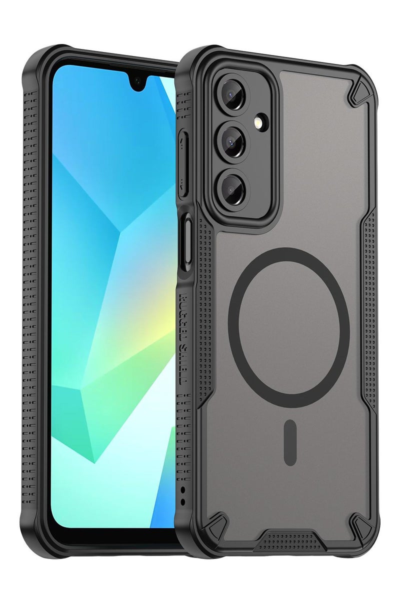 Cover For Samsung Galaxy A56 5G Armor Glaze MagSafe Magnetic Phone Case Raised edges around the screen and camera lens help prevent scratches - Black - Image 1
