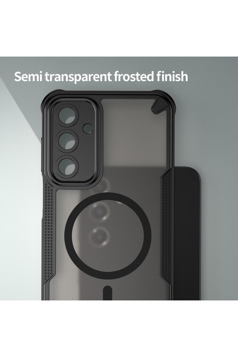 Cover For Samsung Galaxy A56 5G Armor Glaze MagSafe Magnetic Phone Case Raised edges around the screen and camera lens help prevent scratches - Black - Image 4