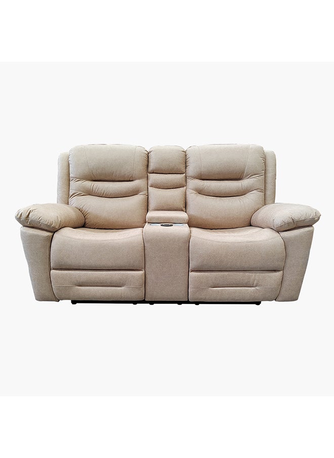 London 2-Seater Faux Leather Recliner With Wireless Charger 94 x 103 x 194 cm
