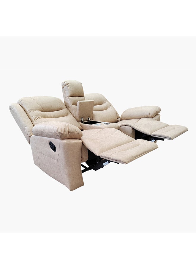London 2-Seater Faux Leather Recliner With Wireless Charger 94 x 103 x 194 cm