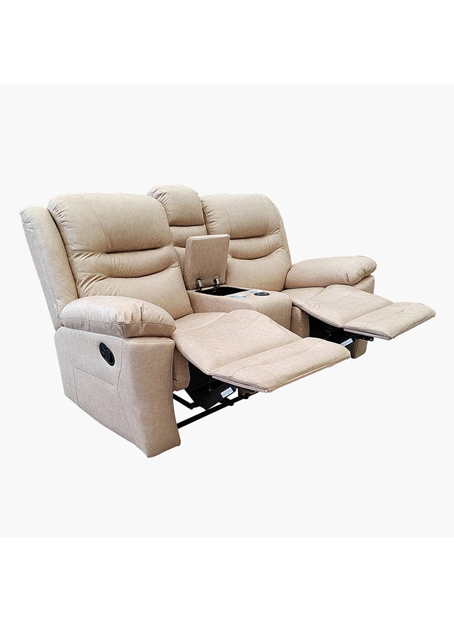 London 2-Seater Faux Leather Recliner With Wireless Charger 94 x 103 x 194 cm
