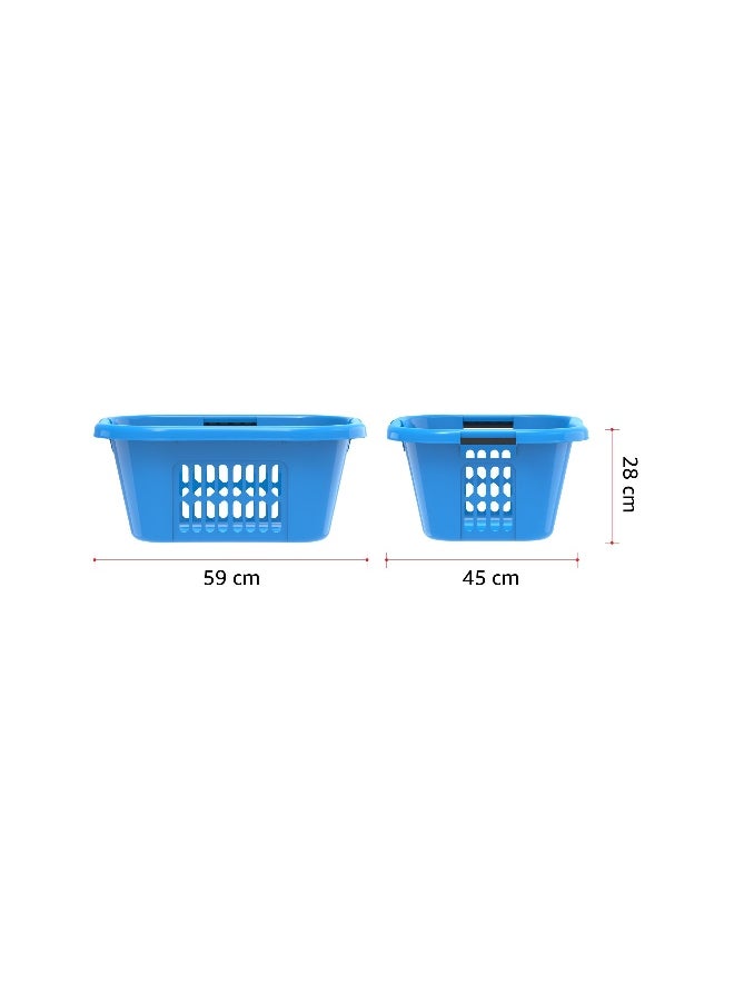 Cosmoplast 40L Oval Laundry Basket (Blue)  - Image 3