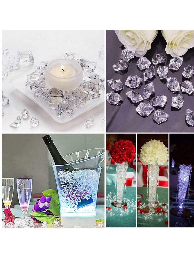 SYOSI Vase Fillers,Fake Crushed Ice Rocks, Acrylic Clear Ice Rock Crystals Treasure Gems for Vase Fillers, Table Scatter, Birthday Decoration Favor, Event, Wedding, Arts & Crafts 900pcs (11*14 mm) - Image 2