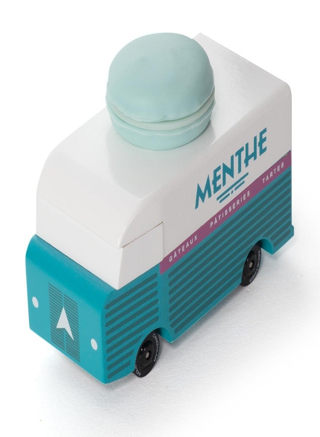 CANDYCAR® Wooden Food Truck Collection - Menthe Macaron Van, Premium Handcrafted Beech Wood Toy Car - Image 1