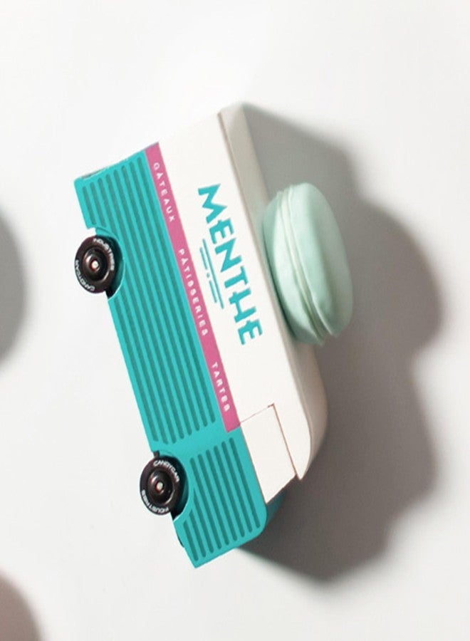 CANDYCAR® Wooden Food Truck Collection - Menthe Macaron Van, Premium Handcrafted Beech Wood Toy Car - Image 3