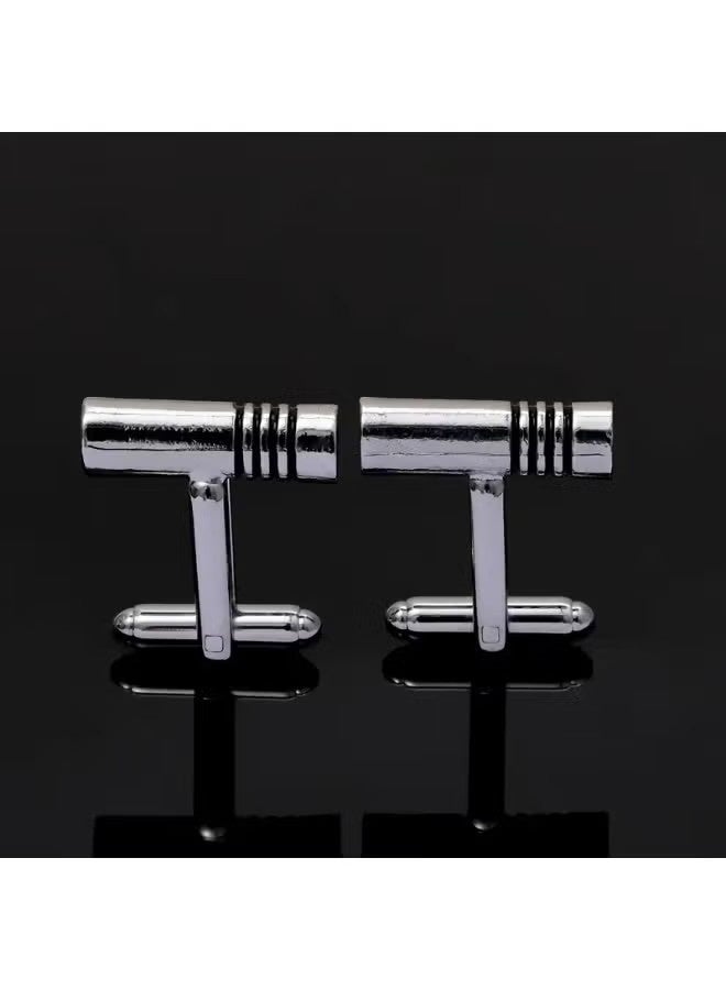 Happy D Men's Fashion Simple Style Cufflinks – Zinc Alloy Business Design, Men’s Business/Formal Attire Accessory, Elegant Minimalist Style - Image 5
