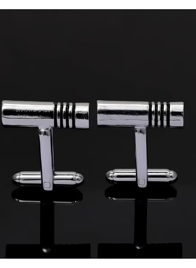 Happy D Men's Fashion Simple Style Cufflinks – Zinc Alloy Business Design, Men’s Business/Formal Attire Accessory, Elegant Minimalist Style - Image 1