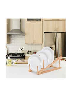 Excefore 2 Pack Wooden Dish Rack, Wooden Plate Rack, Kitchen Counter Storage Holder, Dish Drying Rack, Suitable for Plate, Cup, Pot Lid, Bowl, Cutting Board  - Image 5