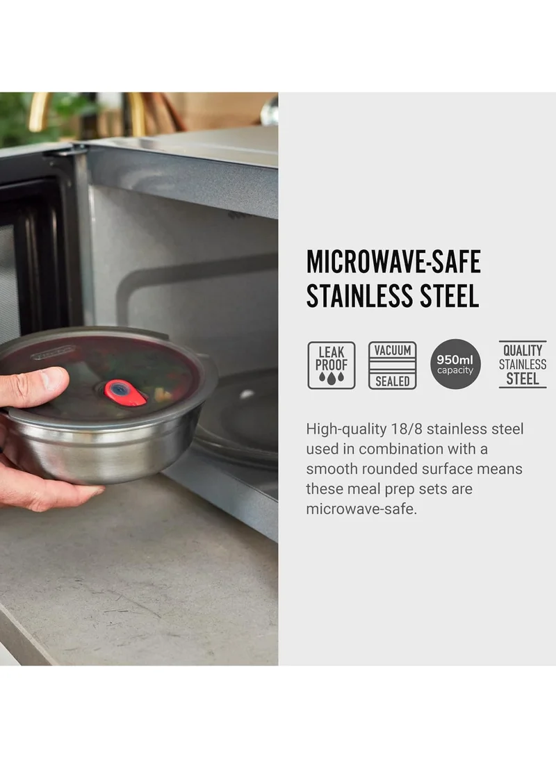 Black and Blum Microwave Safe Stainless Steel Food Bowl 650ml