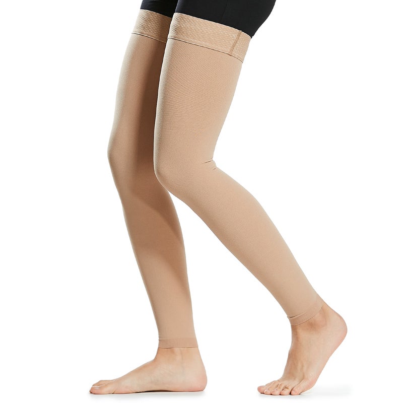 1 Pair Thigh High Socks Men Women 20-30mmHg Stockings Sleeves for Varicose Vein Swelling - Image 3