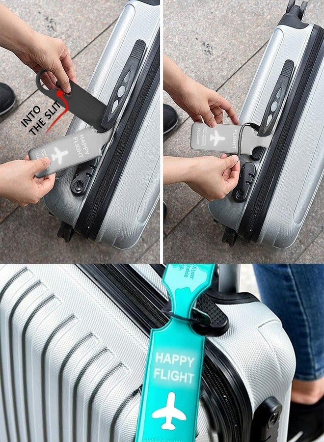 Emcapt 4 Pack Luggage Tags PVC Luggage Labels for Suitcases with Name Address Phone Number Labels Travel Tag for Baggage Identity ID Labels Anti-Lost Travel Accessories (Multicolor) - Image 4