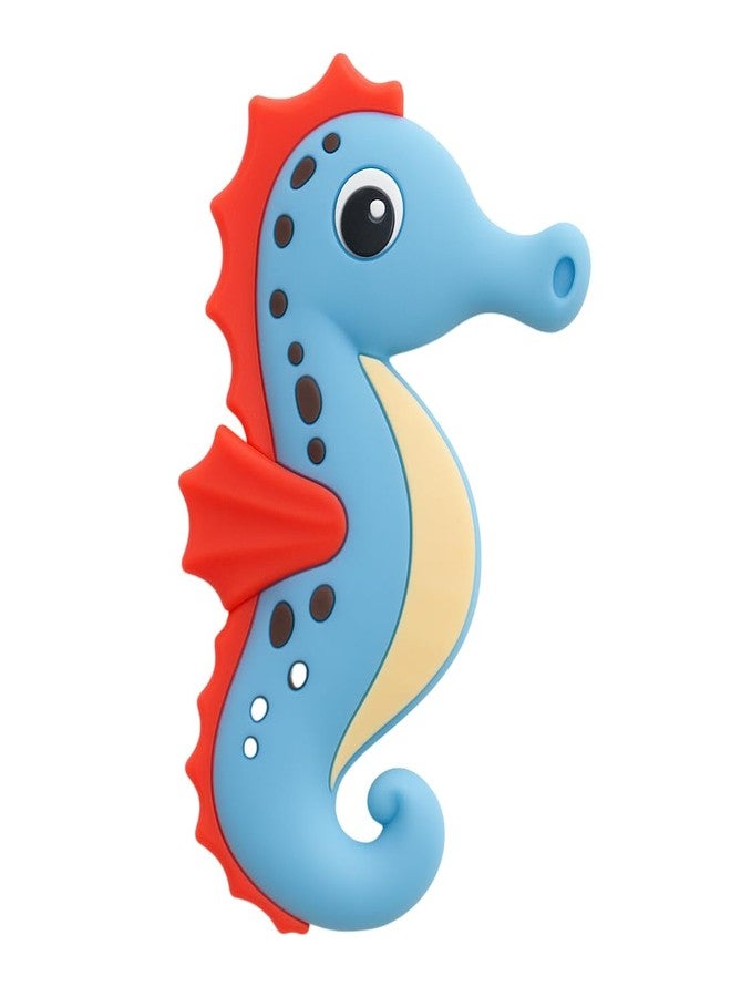 DTR Creation Seahorse Baby Teether Toy ? Blue BPA-Free Silicone Teething for Infants & Toddlers | Soft & Safe Gum Soother Chew Toy 100% Food-Grade Material - Image 1