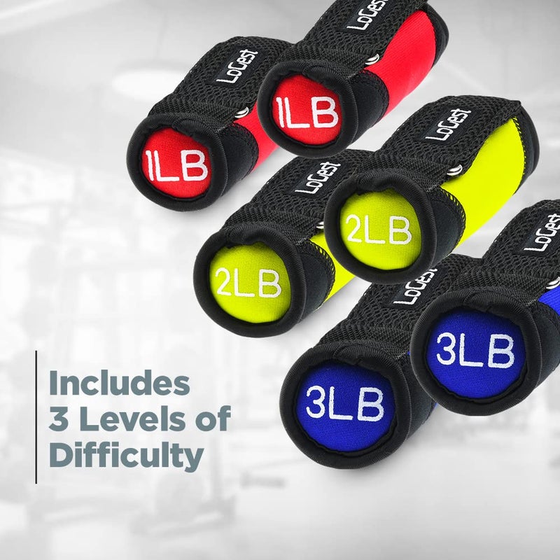 LoGest Soft Hand Weights with Adjustable Straps - Comes in 1LB Weights 2LB or 3LB 4LB - Comfortable Secure Weighted Neoprene Dumbbells with Straps for Walking Running Cardio Workout Physical Therapy - Image 5
