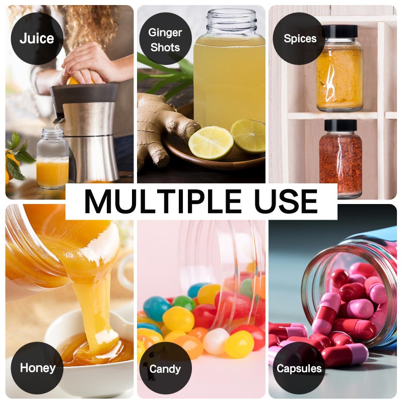 NAWORLI 4 OZ Glass Shot Bottles with Caps, 12 Pack 120 ML Empty Juicing Bottles with Screw Lids and Labels, Reusable Airtight Glass Jars for Juice, Ginger, Wellness Shots - Image 5