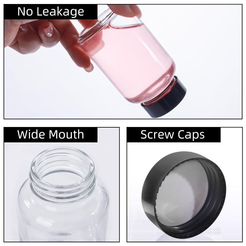 NAWORLI 4 OZ Glass Shot Bottles with Caps, 12 Pack 120 ML Empty Juicing Bottles with Screw Lids and Labels, Reusable Airtight Glass Jars for Juice, Ginger, Wellness Shots - Image 3