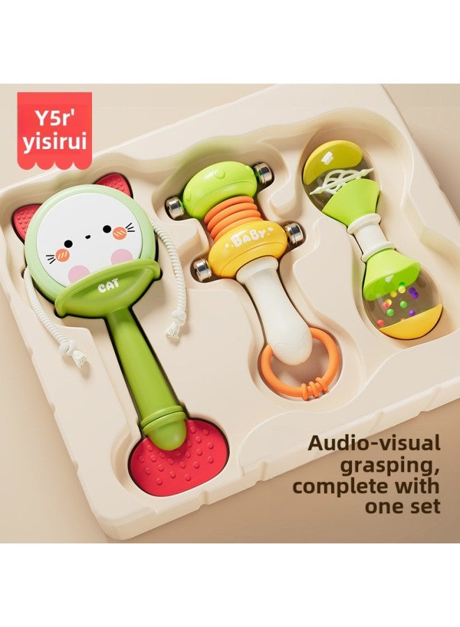 Baby's Handbell 0 To 6 Months Baby's Grasping Training Sand Hammer Can Bite Rattle Newborn Gift Toy-color:Orff Sand Hammer - Image 2