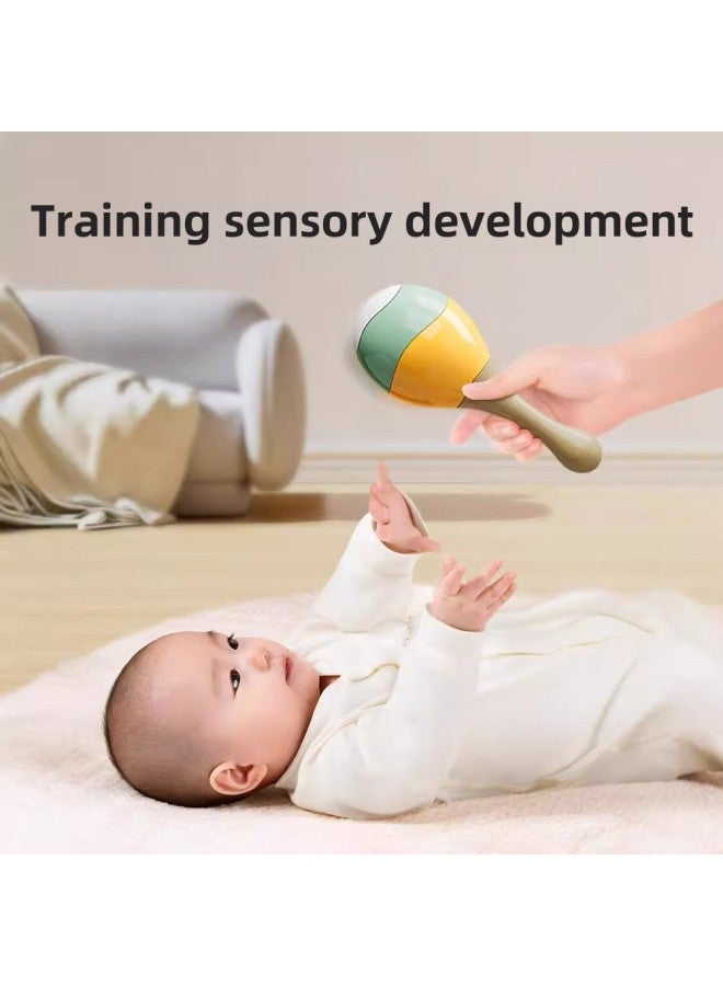 Baby's Handbell 0 To 6 Months Baby's Grasping Training Sand Hammer Can Bite Rattle Newborn Gift Toy-color:Orff Sand Hammer - Image 4