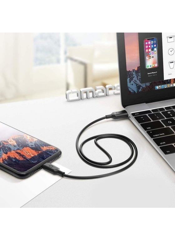 omars - Type-C To MFI Lightning Fast Charging and Data Cable Black 1 m - Image 1