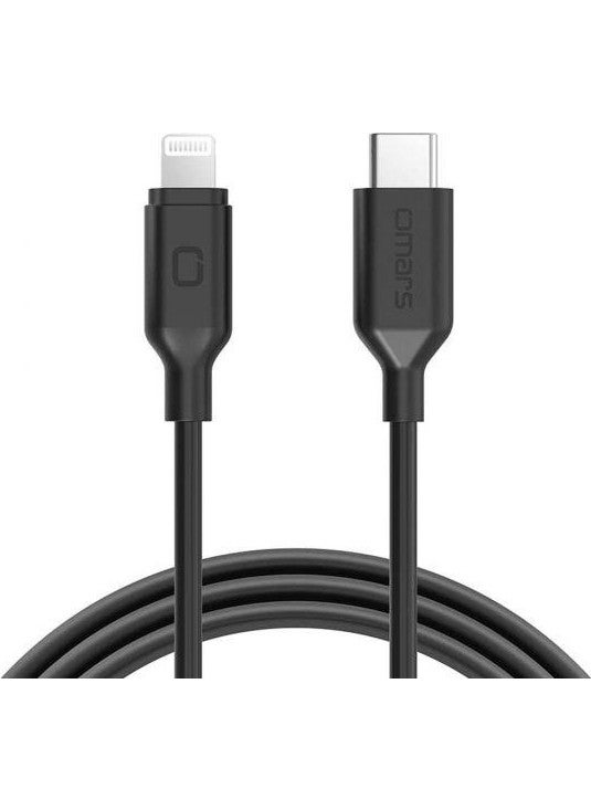 omars - Type-C To MFI Lightning Fast Charging and Data Cable Black 1 m - Image 1