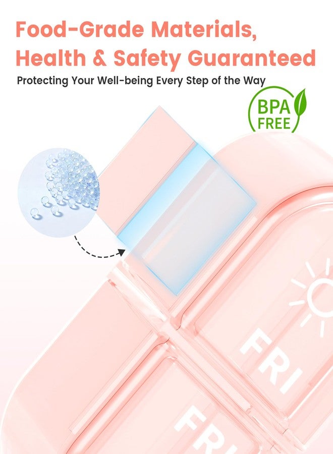 Pillex Weekly Pill Organizer 2 Times a Day, Daily AM PM Pill Box Case 7 Day with Large Openings for Easy to Use, Travel Medicine Container for Medication, Vitamins, Supplements - Pink - Image 4