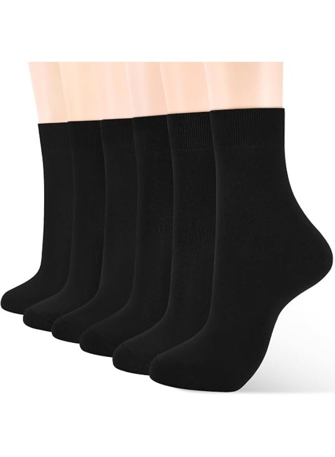 JCD Unisex Adult Athletic Crew Socks, 6 Pairs Black Cotton Moisture Wicking Non-Slip - Image 1