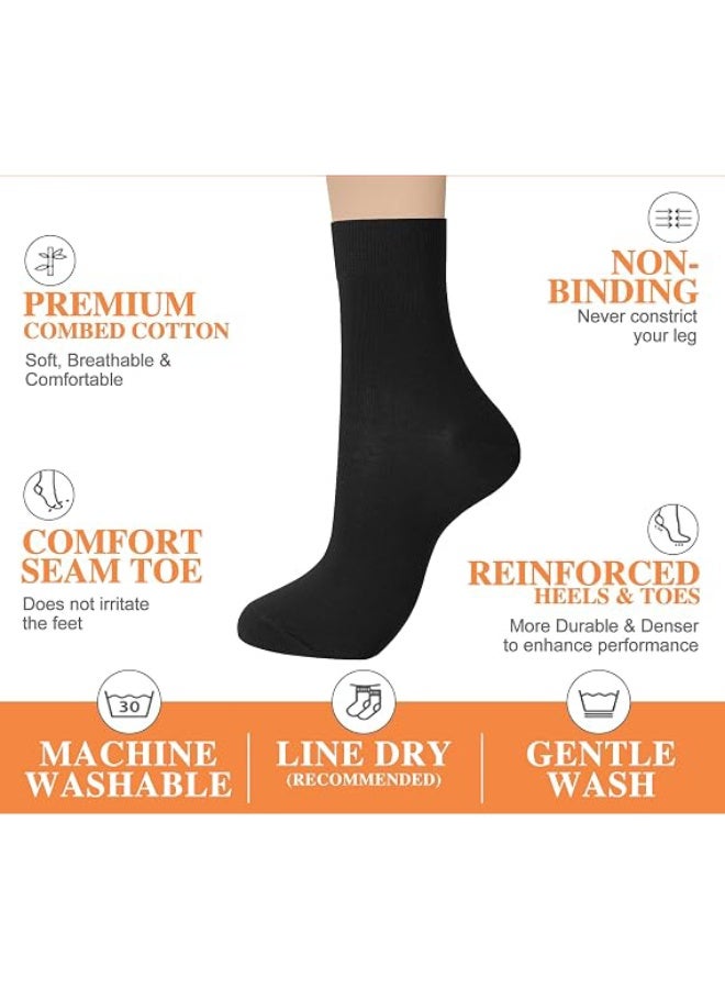 JCD Unisex Adult Athletic Crew Socks, 6 Pairs Black Cotton Moisture Wicking Non-Slip - Image 4