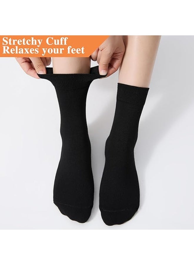 JCD Unisex Adult Athletic Crew Socks, 6 Pairs Black Cotton Moisture Wicking Non-Slip - Image 5