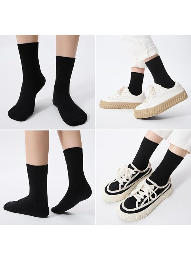 JCD Unisex Adult Athletic Crew Socks, 6 Pairs Black Cotton Moisture Wicking Non-Slip - Image 3