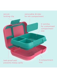 Bentgo Pop Lunchbox - Removable Divider - Bright Coral/Teal  - Image 4