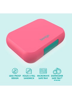 Bentgo Pop Lunchbox - Removable Divider - Bright Coral/Teal  - Image 3