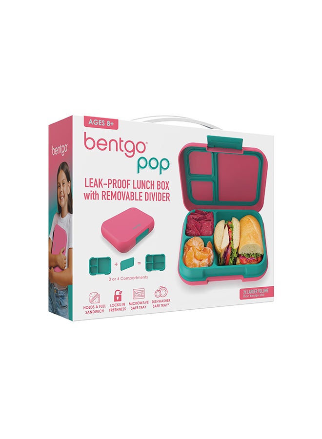 Bentgo Pop Lunchbox - Removable Divider - Bright Coral/Teal - Image 2