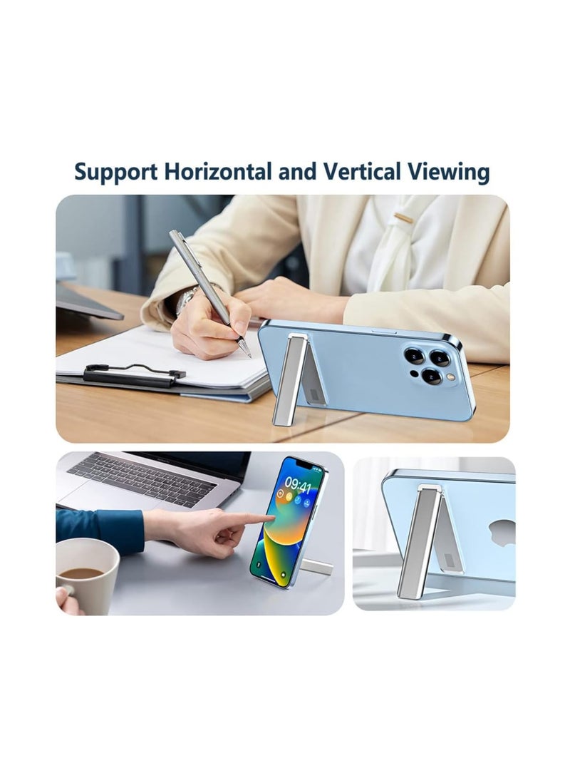 SYOSI Cell Phone Kickstand, 2 Pack Vertical and Horizontal Aluminum Phone Stand for Desk, Adjustable Angles Up To 75°, for Desk Compatible with Iphone, Samsung, Ipad, Tablets and More, for 4-12"Smartphones - Image 4