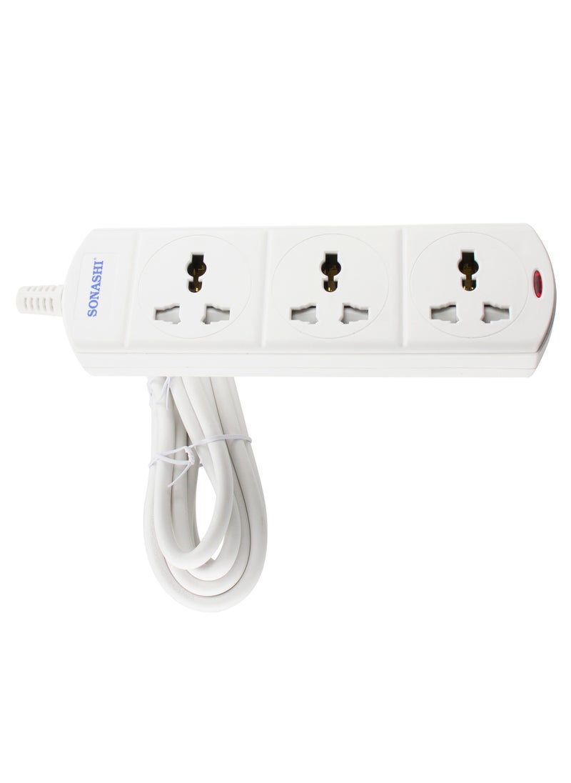 SONASHI - 3Way Universal Extension Socket with 3M Length Copper AC Cord  Featured with Indicator Light and Safety Shutter  Ideal For All Electronic Devices SES-903 - Image 1