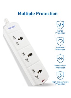 SONASHI 3Way Universal Extension Socket with 3M Length Copper AC Cord  Featured with Indicator Light and Safety Shutter  Ideal For All Electronic Devices SES-903  - Image 4