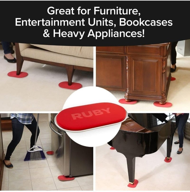 Foscadit Reusable Furniture Sliders for Hardwood Floors HeavyDuty Felt Sliders Furniture Pads for Hard Surface Floor Protectors for Moving Furniture - Image 2