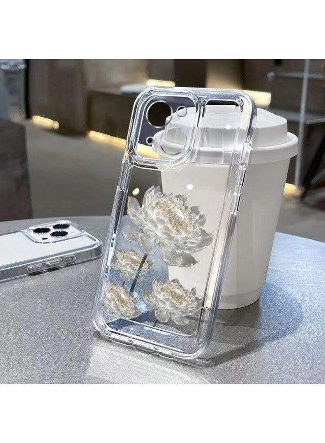 ShebSheb Designed for iPhone 14 Case ,Clear Flower Soft & Flexible Shockproof Floral Women Phone Cover - Image 1