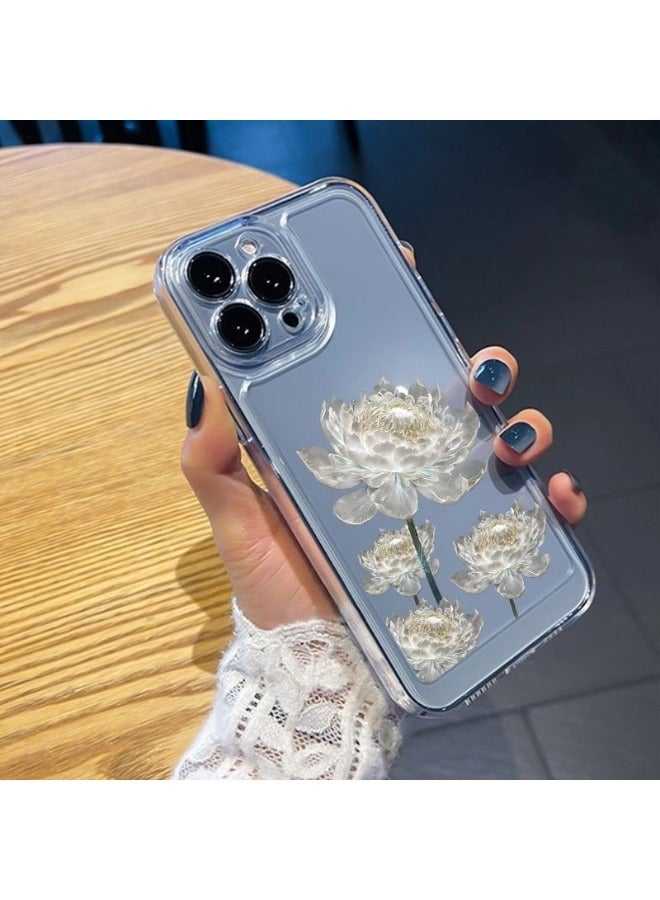 ShebSheb Designed for iPhone 14 Case ,Clear Flower Soft & Flexible Shockproof Floral Women Phone Cover - Image 2
